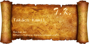 Takács Kamil névjegykártya