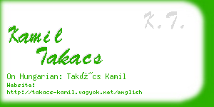 kamil takacs business card
